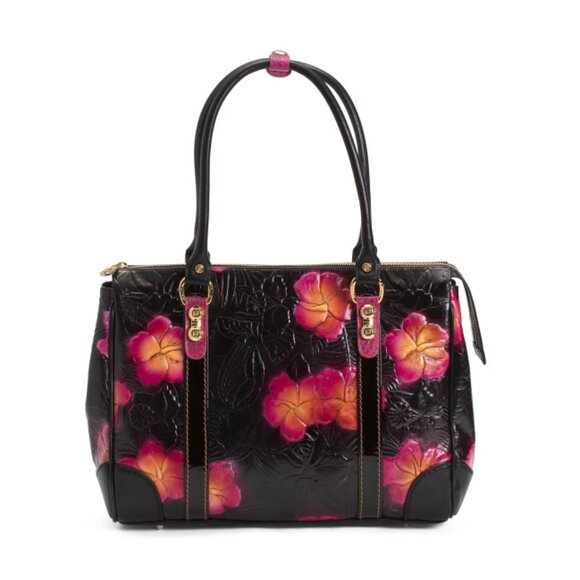 MARINO ORLANDI multi Made In Italy Leather Flower Pattern Satchel - Picture 1 of 2